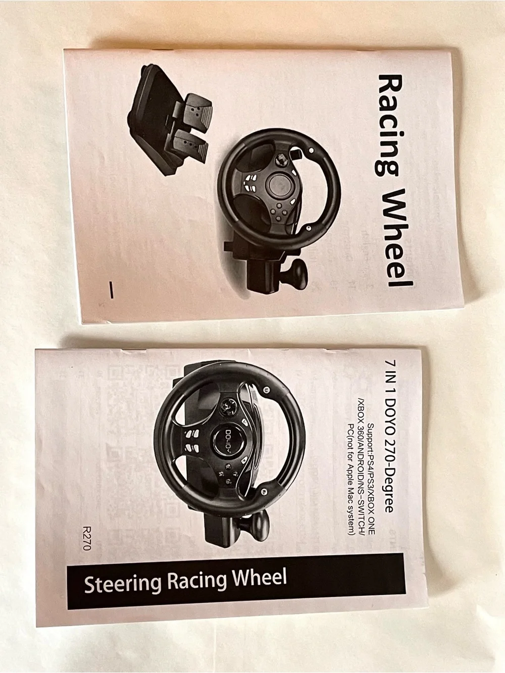 DOYO 7 in 1 Black Steering Racing Wheel and Pedals Controller for Video Games